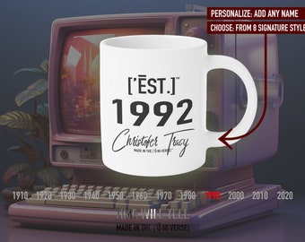 1992 Personalized Mug: Nostalgic Nineties Tea Cup