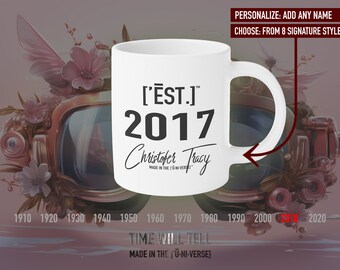 Personalized 2017 Mug: Retro Style Coffee Cup