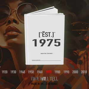 Diario personalizzato 1975, Diario personalizzato dell'era della discoteca, stima. Taccuino Dance Revolution del 1975 - ['ĒST]™ di HŪMN