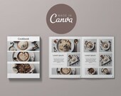Modern Minimal Cookbook Template, Canva Templates, Meal planer, recipe ebook, digital template, editable cookbook