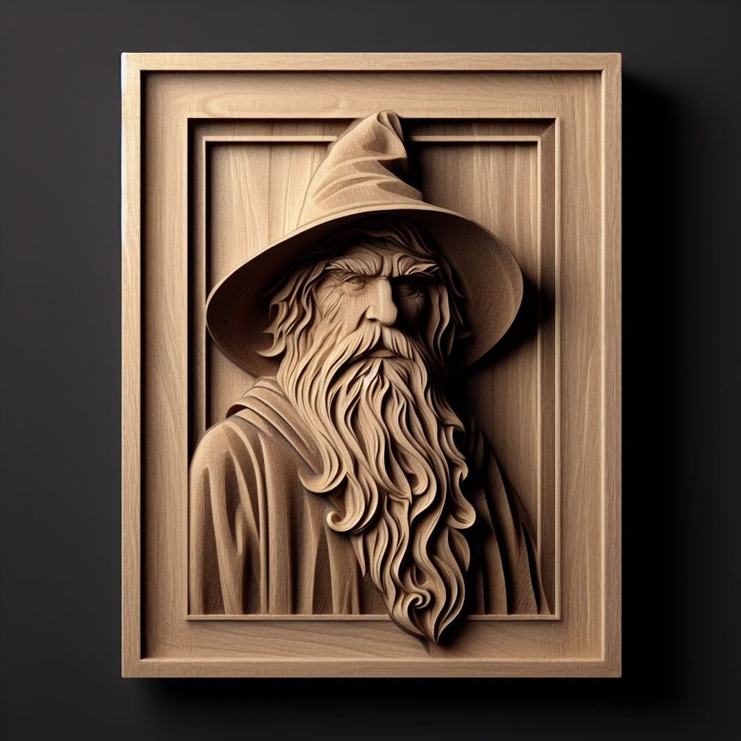 10 Packs Elder Wizards PNG Laser Engraving Templates, 3d Illusion