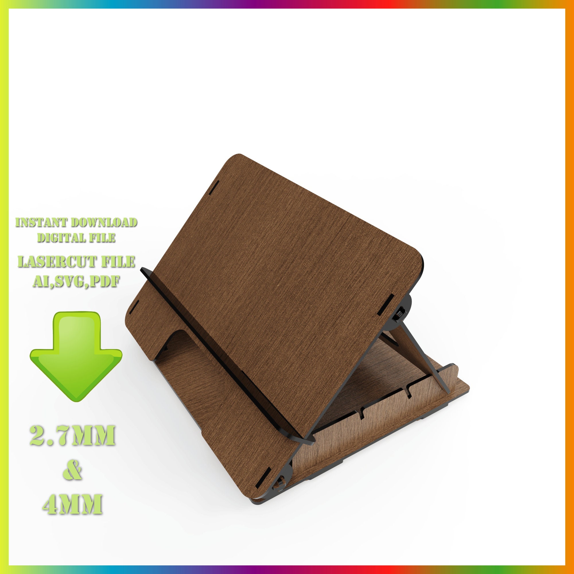 Tablet Stand, Tablet Holder, Laser Cut Tablet Stand, Laser Cut Files, Digital Download Etsy