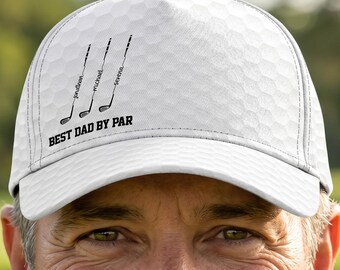 Custom Best Dad By Par Classic Cap, Personalized Best Grandpa By Par Hat, Golf Lover Gift For Dad Papa, Father Day Golf Gift, Dad Golf Gift
