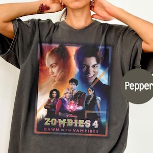 Disney Zombies 4 Comfort Color Shirt, Disney Poster 2025 Printed Tee, Zed and Addison, Victor and Nova, Disney Zombies Family Vacation Tee