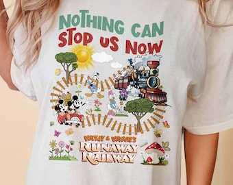 Retro Mickey And Friends Runaway Railway Shirt, Nothing Can Stop Us Now Tee, Wdw Mickey Rideshirt, WDW Magic Kingdom Family Trip Tee