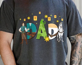 Camiseta personalizada de Disney Enredados para papá, camiseta personalizada de Rapunzel y Flynn Rider, regalo mágico del Día del Padre de Disneyland para él y su esposo.