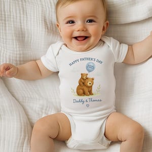 Personalized Our First Fathers Day Babysuit, Custom First Fathers Day Sleepsuit, First Father&#39;s Day Shirt For Baby, Baby Gift, Daddy Day Tee