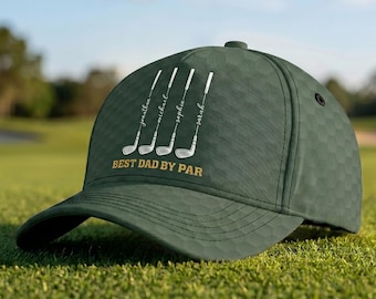 Personalized Best Dad By Par Cap, Custom Name Best Grandpa By Par Hat, Father's Day Golf Gift, Dad Birthday Golf Gift, Golf Lovers Gift
