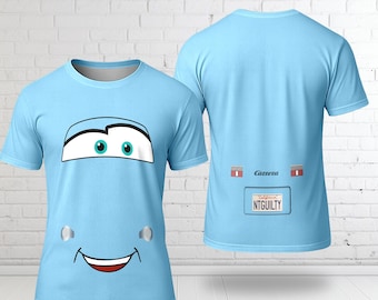 Sally Blue Car 3D Costume Shirt, Halloween Costume For Family Group T Shirt, Birthday Party Gift, Racing Car Shirt, Women Costume Cosplay