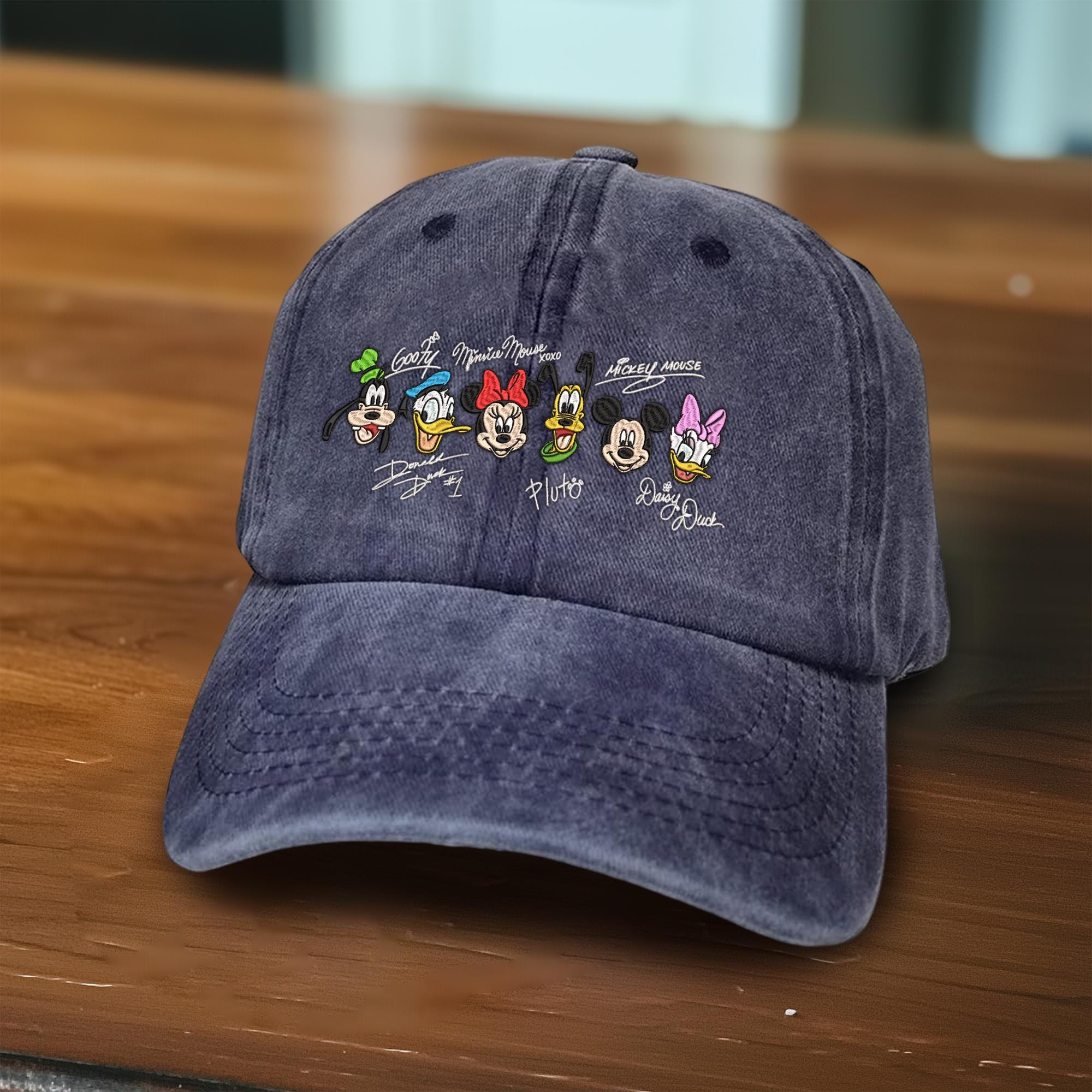 Vintage Disney embroidered cap with Mickey and friends. ?RESTOCK? Retro Mickey & Friends Denim Baseball Cap $48  main image 4