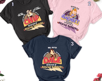 Rangers Team Matching Shirt, Funny Chip N Dale Rescue Rangers Group Shirt, Chip N Dale Character Shirt, Chip N Dale Movie Hoodie