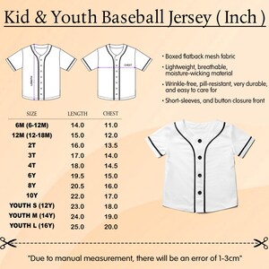a picture of a baseball jersey size guide