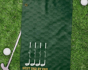 Toallas de golf personalizadas "El mejor papá por par", toallas de golf "El mejor abuelo por par", regalo de golf personalizado para el Día del Padre, regalo para amantes del golf, regalo de golf para papá