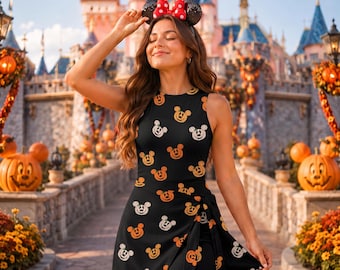 Mickey Pumpkin Halloween Wrap Skort Dress, Spooky Mouse Ears Jack O Lantern Skort, WDW Spooky Season Skirt, Mickey's Not So Scary Skirt