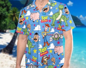 Disney Toy Story Hawaiian Shirt, Toy Story Disneyland  Button Shirt, Woody Buzz Lightyear Jessie Alien Beach Shirt, Magic Kingdom Trip Shirt