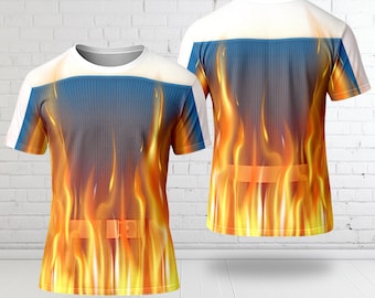 Fantastic Fire Hero 3D Shirt, Flame Superhero Costume Halloween Hoodie, Fire Hero Four All Over Printed Sweatshirt
