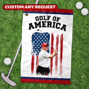 Trump Golf Towel Gift, Patriotic Golfing Gift, Father&#39;s Day Golf Gift, Republican Golf Gift, Dad Gift, Patriotic Gift For Dad, MAGA Towel