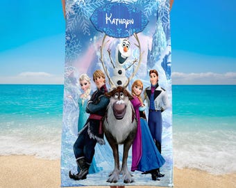 Toallas de playa personalizadas de Disney Frozen Elsa Queen, toallas de Elsa Queen, toallas de Frozen, toallas de playa de la película Frozen, toallas de playa personalizadas de Elsa