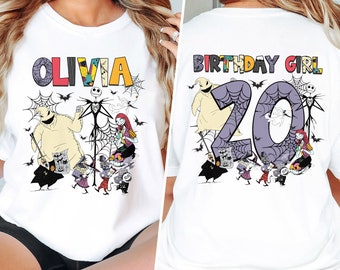 Personalized Nightmare Christmas Birthday Family Matching Shirt, Skeleton Birthday Boy Shirt, Nightmare Birthday Party Halloween Shirt RE
