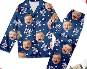 Pijamas personalizados con cara, regalo para el Día de la Madre, regalo de cumpleaños, pijamas con foto, el mejor regalo para mamá