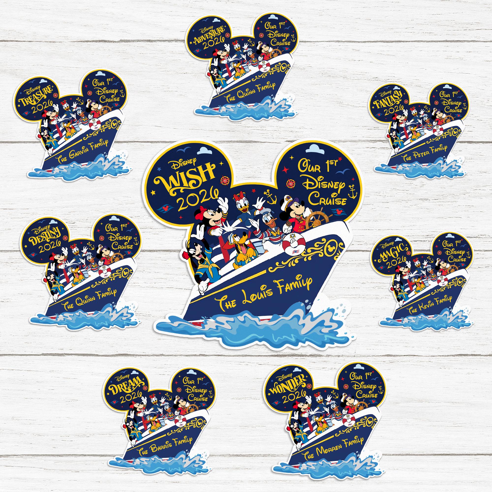 Personalized Mickey Dnd Friends Wdw Cruise 2025 Magnets, Our 1st