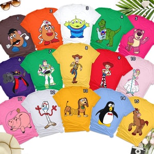 Custom Toy Movie Character Family Matching T-Shirt, Cowboy Astronaut Potato Alien Characters Group Matching Shirt, Movie Lover Gift