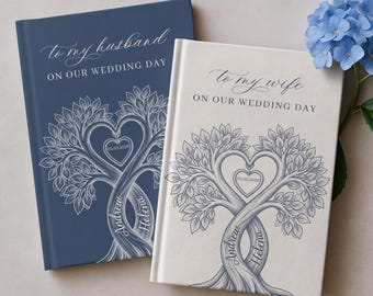 Livres de voeux personnalisés arbre coeur de couple, livres de voeux de mariage nom de couple personnalisés, journaux de cérémonie de mariage romantique, cadeaux souvenir