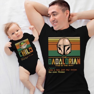 Dadalorian and Child Matching Shirt, Custom Dad Shirt, Dadalorian Shirt, Dad and Son Set, Pregnancy Announce First Fathers Day Gift