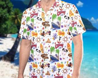 Wdw Mickey And Friends Dad Hawaiian Shirt, Wdwworld Button Up, Wdw Family Trip 2025 Hawaiian Shirt, Wdw Cruise Beach Shirt