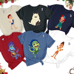 Luca Shirt, Retro 90s Style Group Luca Characters Squad Shirt, Cute Luca Movie Tee, Magic Kingdom Outfit, Luca Shirt For Kid