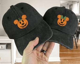 Wdw Mickey Minnie Pumpkin Embroidered Hat, WDW Trip Mouse Ear Hat, Wdw Halloween Embroidered Hat, Wdw World Vacation Cap