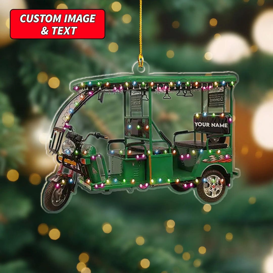 Personalized Scooter Auto Rickshaw Truck Ornament, Custom Image and ...