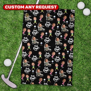 Custom Photo Best Dad By Par Golf Towels, Custom Face Photo Family Golf Towels, Father&#39;s Day Gift, Towel Gifts For Golf Lover, Best Dad Gift