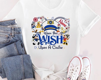 Personalized Wish Cruise When You Wish Upon A Cruise Shirt, Mickey And Friends Cruise Line Tee, Family Trip 2024 Shirt, Cruise Birthday Gift
