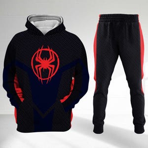 Miles Morales Spider-Man Across the Spider-Verse Cosplay Halloween Shirt, Spiderman Halloween Costume Hoodie, Spiderman All Over Printed Tee bild 3