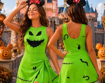 Oogie Boogie Wrap Skort Dress, Oogie Boogie Halloween Costume Cosplay Outfit, Mickey Not So Scary Skirt, Oogie Boogie Bash Dress Skirt
