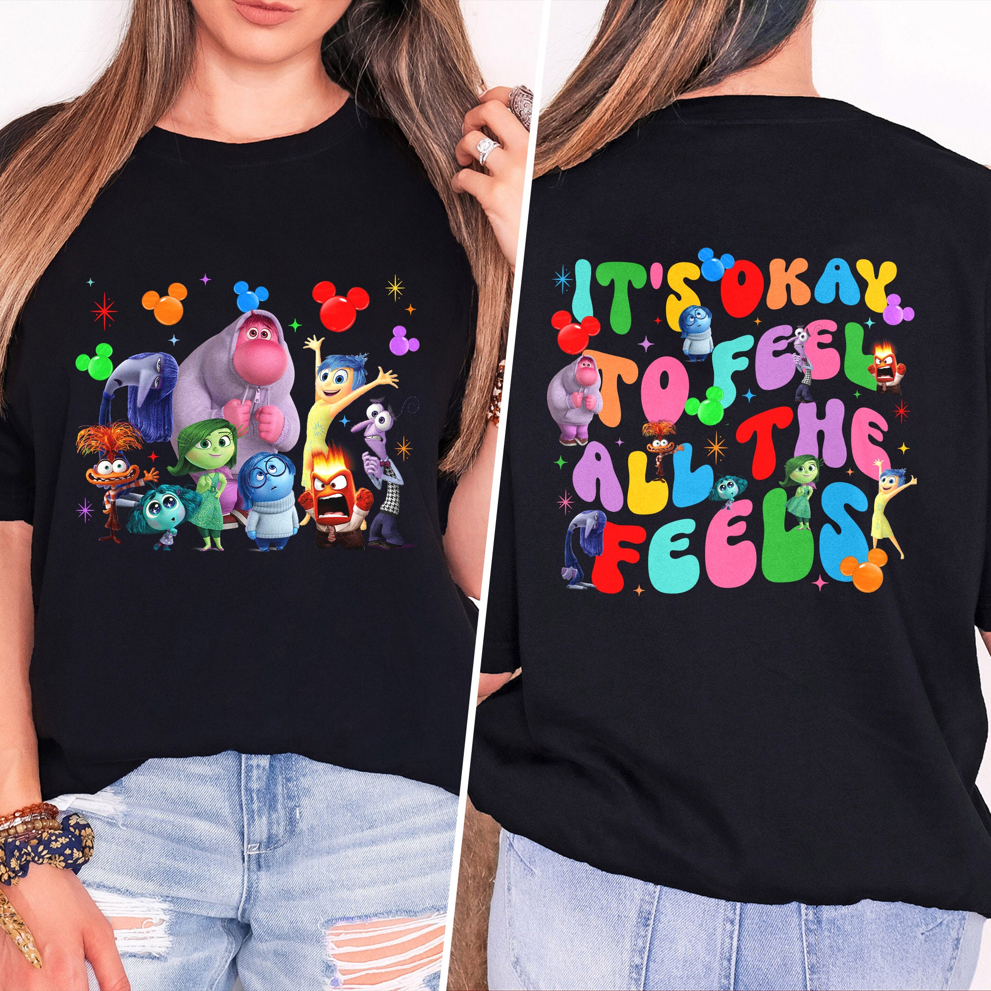 Inside Out Emotions Double Side Shirt, It's Okay to Feel All the Feels ...