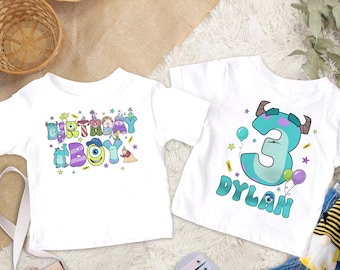 Custom Name Monster Birthday Boy Shirt, Monster INC Birthday Boy Shirt, Mike And Sully Shirt, Monster University Birthday Shirt