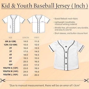 a picture of a baseball jersey size guide