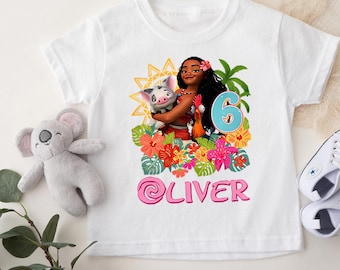 Funny Moana Princess Birthday Girl Shirt, Princess Moana Maui Character Birthday Shirt, Princess Birthday Tee, Hei Hei Moana Birthday Gift
