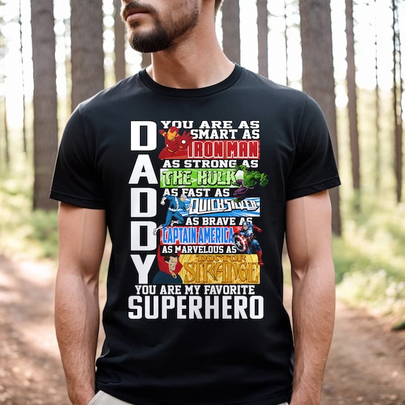 Mens Super Hero Dad Father's Day Shirt Mens Super Hero Dad Father's Day Shirt