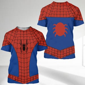 Spider Costume Men 3D T-Shirt, Spider Hero Halloween Party Shirt, Spider Suit Cosplay, Superhero Lover Halloween Group Matching Tee