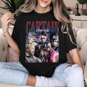 Captain America Shirt, Captain America Comfort Color Shirt, Steve Rogers Unisex Shirt, Superhero Shirt, Shirt Gift For Captain America Lover image 3