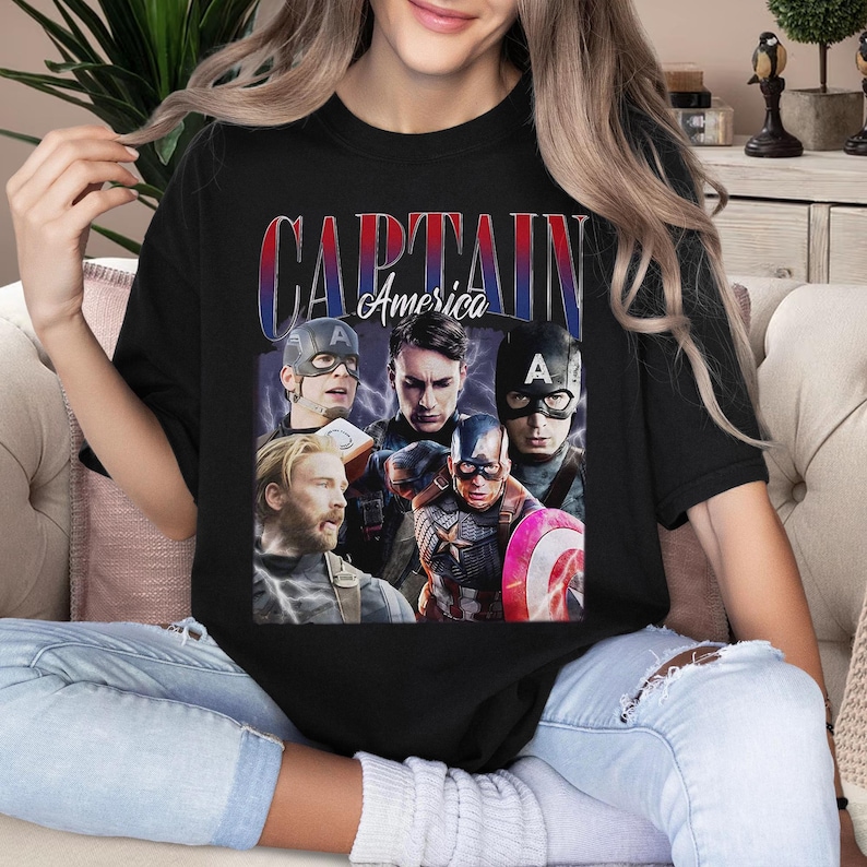 Captain America Shirt, Captain America Comfort Color Shirt, Steve Rogers Unisex Shirt, Superhero Shirt, Shirt Gift For Captain America Lover image 3