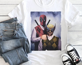 Retro Deadpool And Wolverine Shirt, Trending Deadpool 3 Movie Shirt, Deadpool And Wolverine Brothers Shirt, Hero Movie Character Group Tee