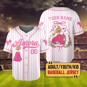 Personalized Anna Elsa Frozen Baseball Jersey, Belle Cinderella Baseball Shirt, Ariel Aurora Jersey Team, Custom Name Princess Baseball image 5