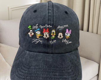 Retro Mickey and Friends Signatures Embroidered Hat, Magical 