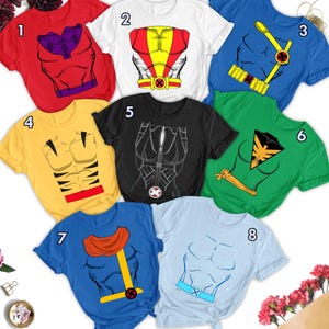 Wolverine Halloween Costume Shirt, Superhero Suit Cosplay Halloween Matching Tee, Wolverine Hero Team Group Shirt, Family Costume Gift
