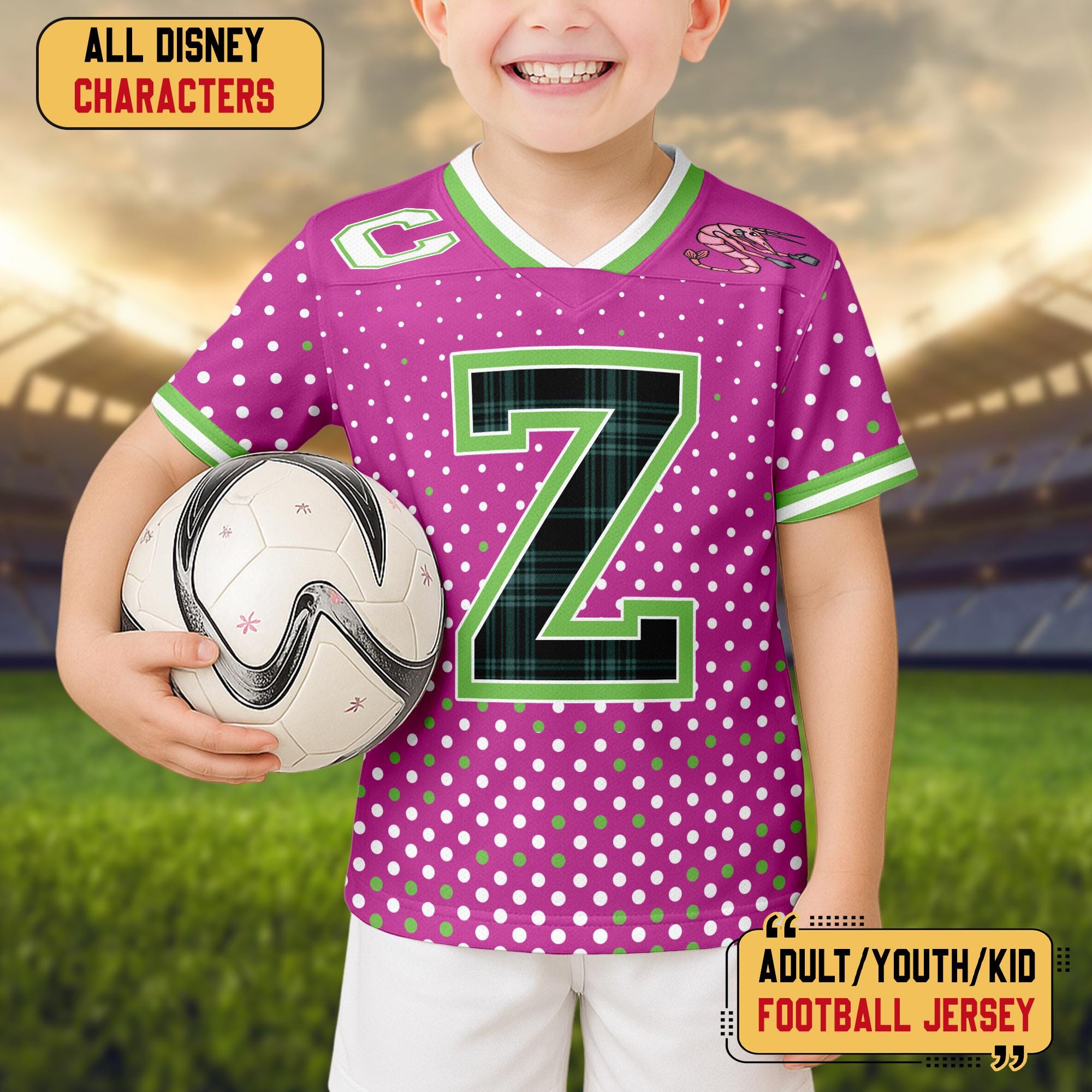 Mitchell & Ness NFL デッカーソン ジャージ Zed Necrodopolis Football Jersey Costume Shirt, Disney Zed Zombies