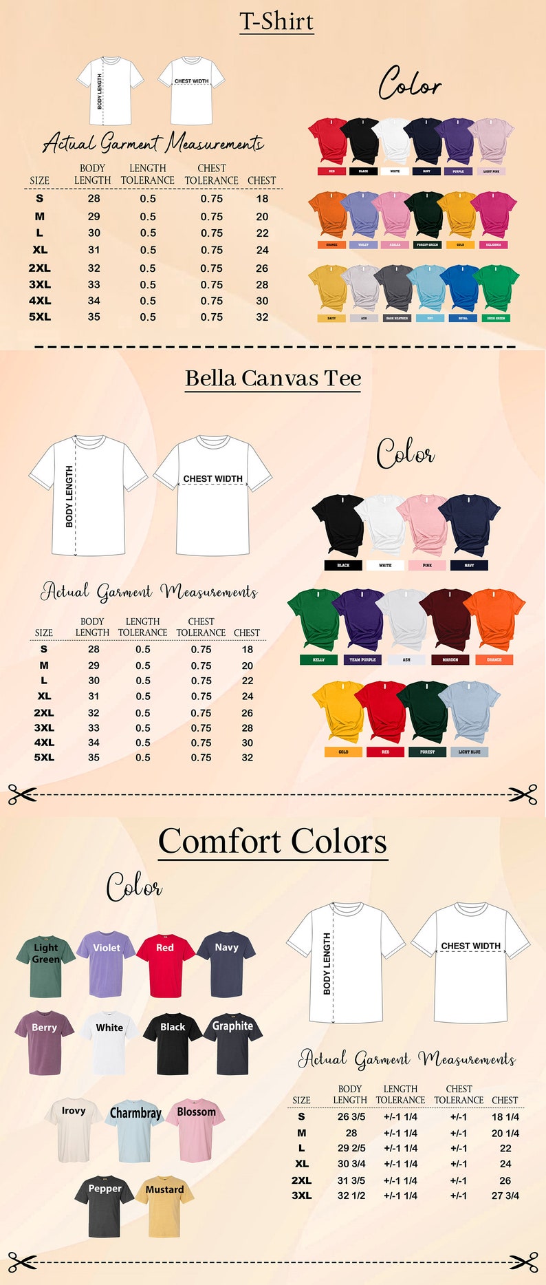 a poster with different types of shirts on it